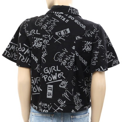 Forever 21 Printed Graphic Jacket Blouse Top