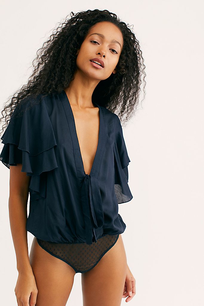 Intimately Free People Call Me Later Solid Bodysuit Top