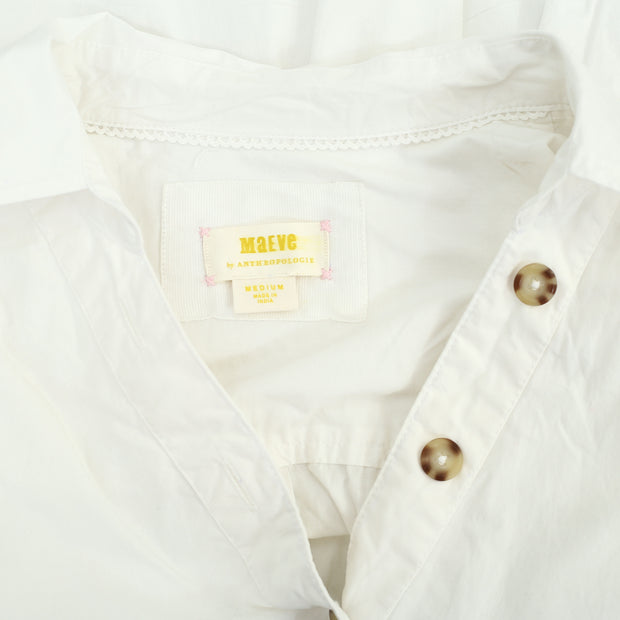 Maeve Anthropologie Tunic Ivory Shirt Top