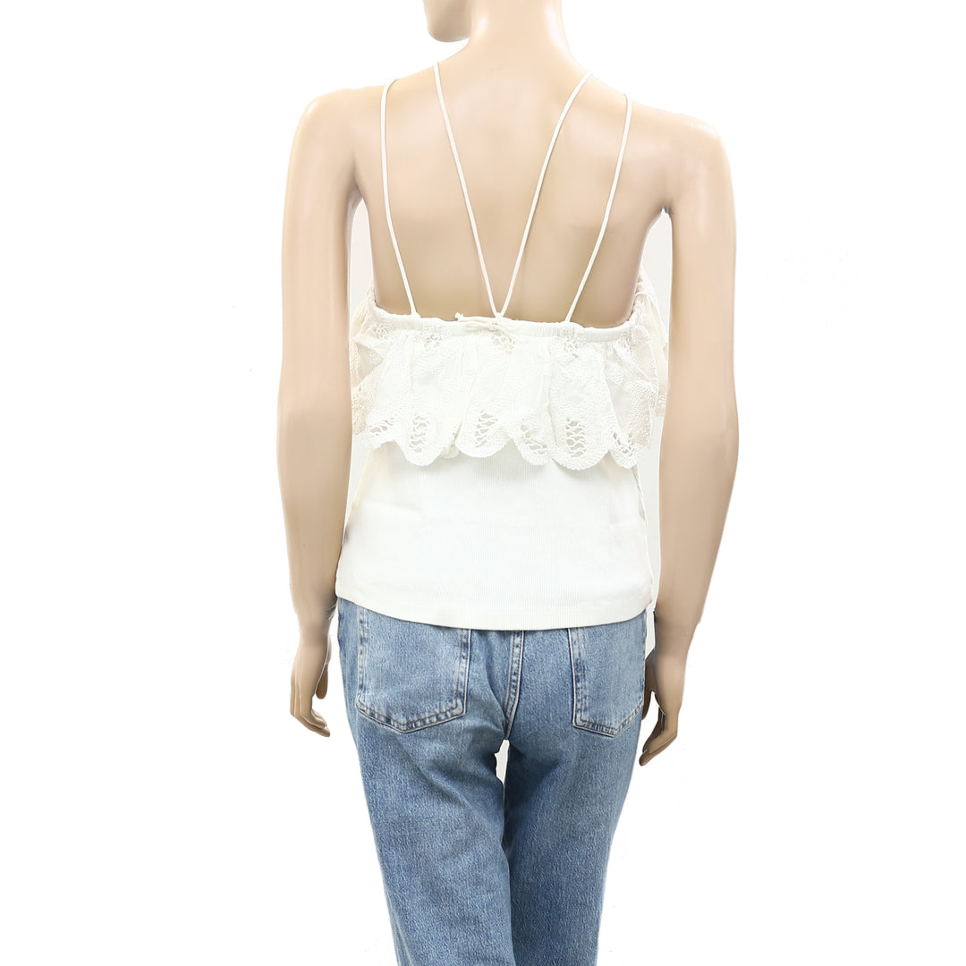 Anthropologie Ruffled Halter Tank Blouse Top