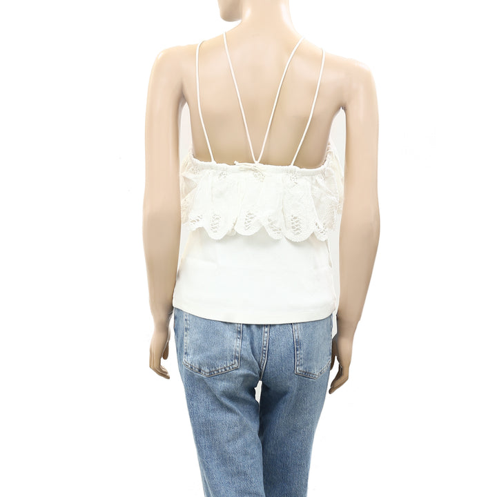 Anthropologie Ruffled Halter Tank Blouse Top