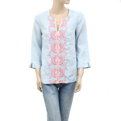 Lilly Pulitzer Beaded Embellished Embroidered Resort Tunic Top
