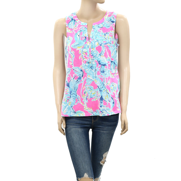 Lilly Pulitzer Essie Lobsters Tank Blouse Top