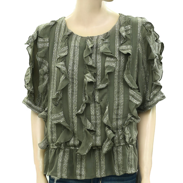 MISA Los Angeles Sedona Ruffle Blouse Top