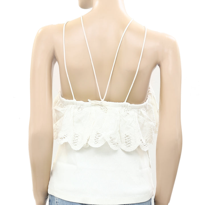 Anthropologie Ruffled Halter Tank Blouse Top