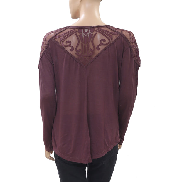 Free People The Gatsby Embroidered Tee Tunic Top