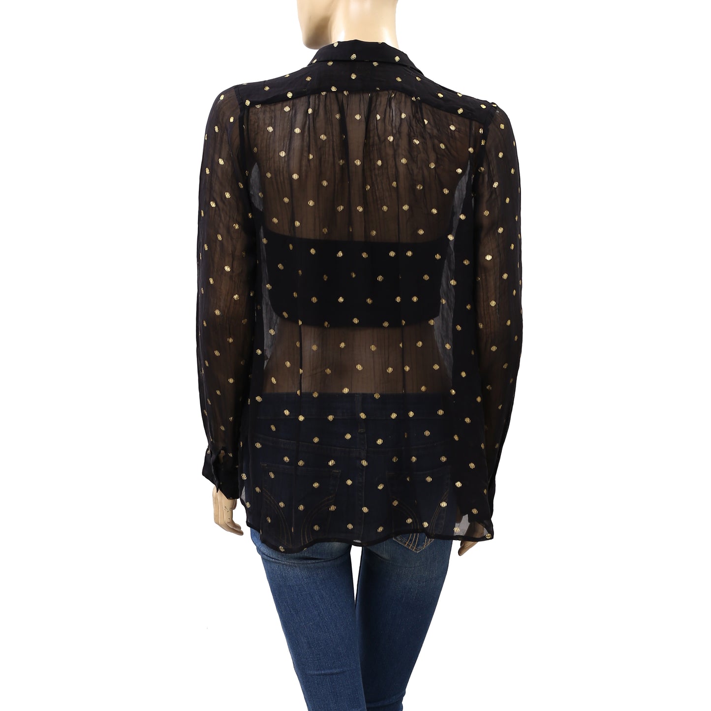 Petite Mendigote Paris Shimmer Black Shirt Tunic Top
