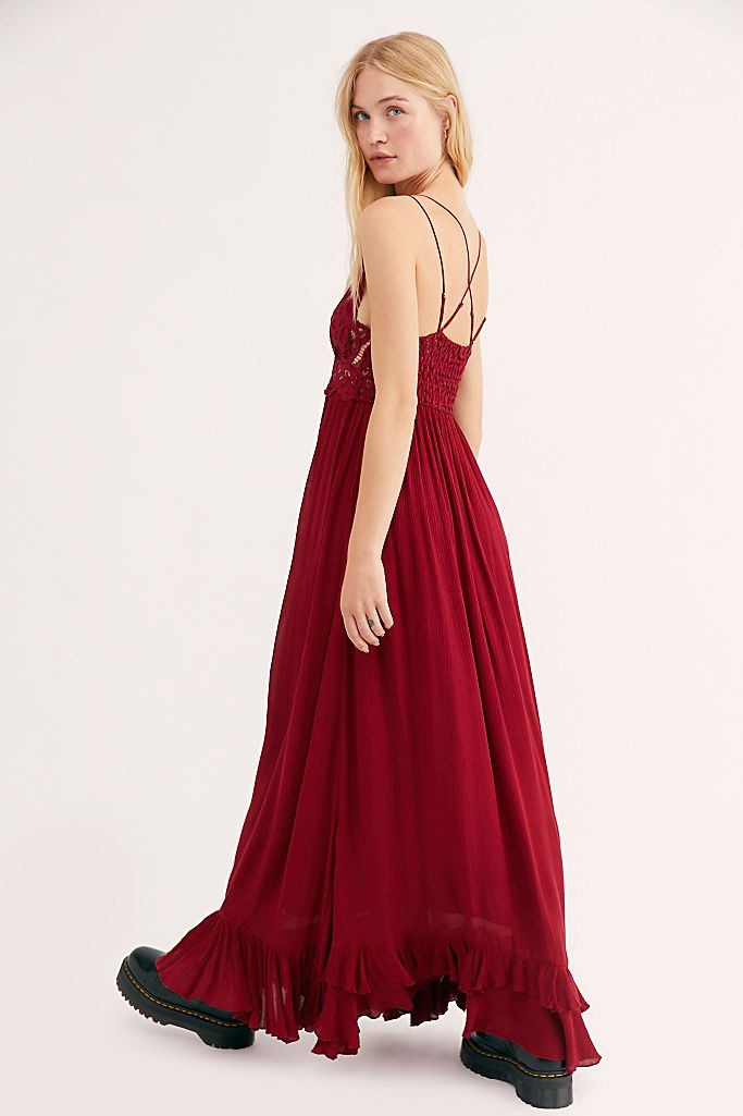 free people adella dress maxi Adela Plunge Neck Maxi Dress by free-est at Free People in Blue, Size: XS