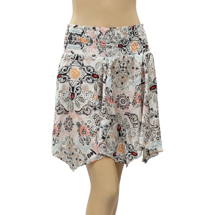 Odd Molly Anthropologie Floral Printed Smocked Mini Skirt