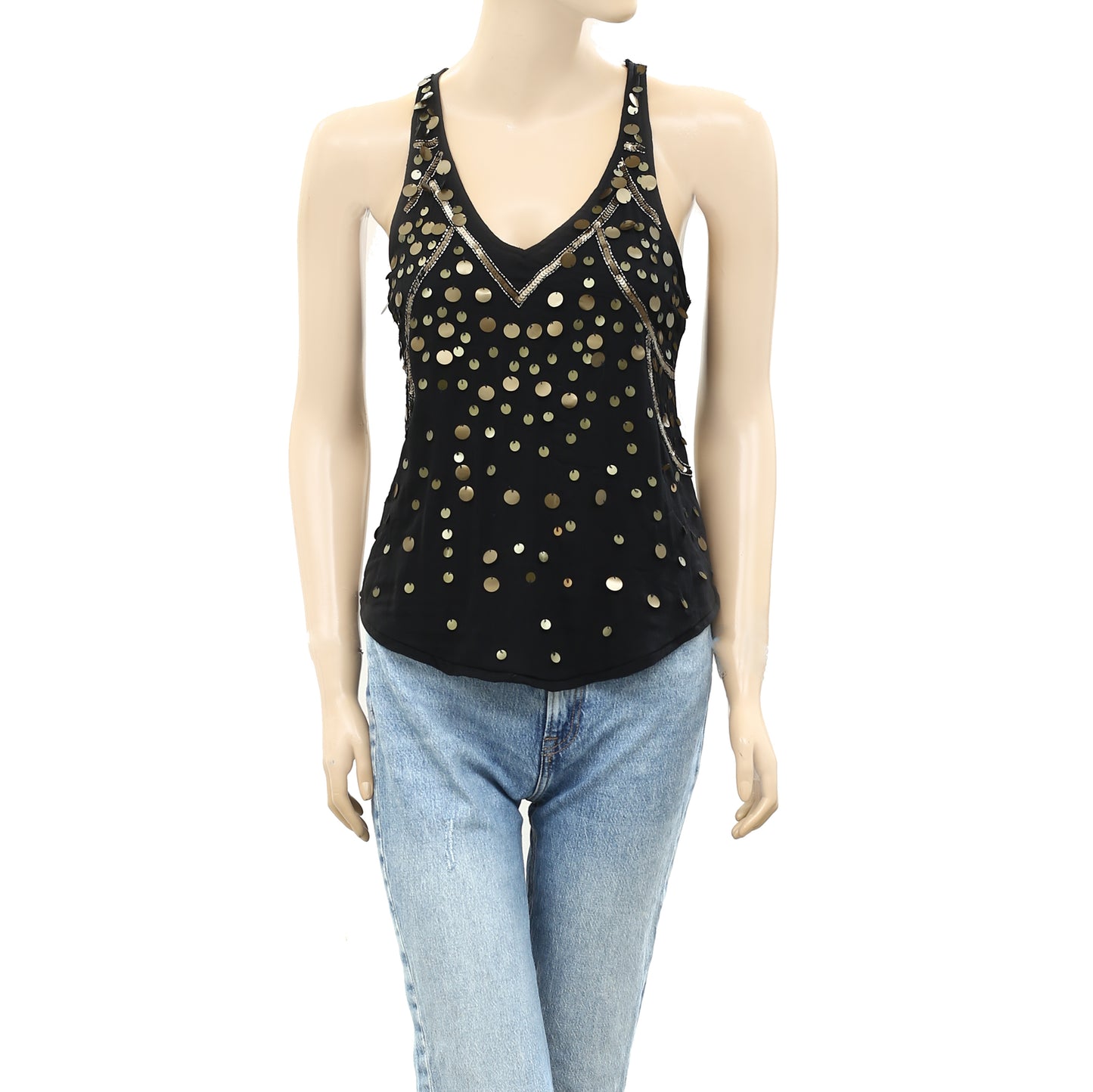Ecote Urban Outfitters Sequin Embellished Tank Blouse Top XS