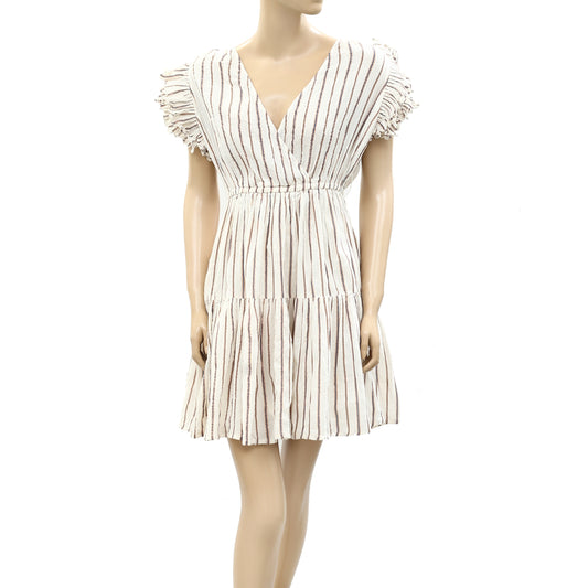 Ulla Johnson Metallic Striped Mini Tunic Dress