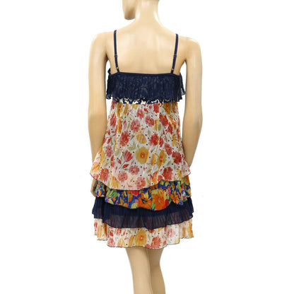 Savage & Culture Lace Floral Printed Slip Mini Dress
