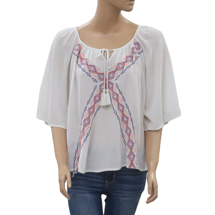 Anthropologie Embroidered Blouse Top