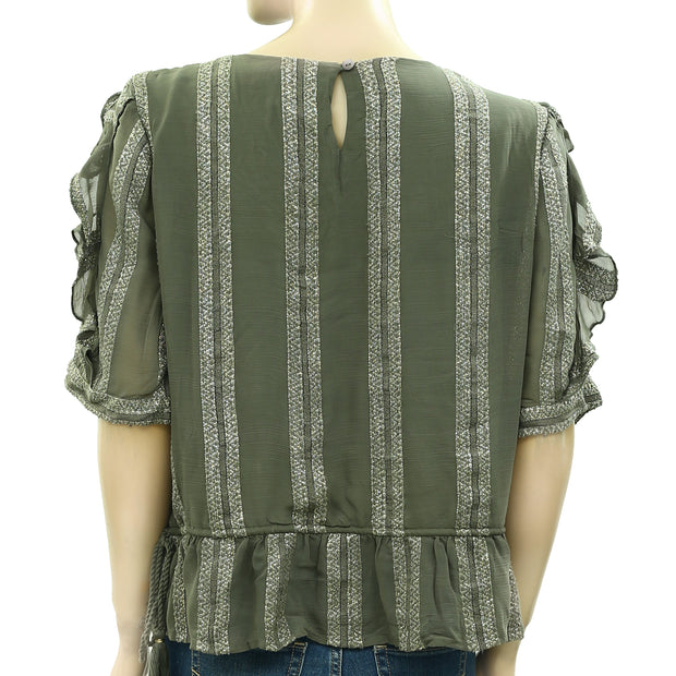 MISA Los Angeles Sedona Ruffle Blouse Top