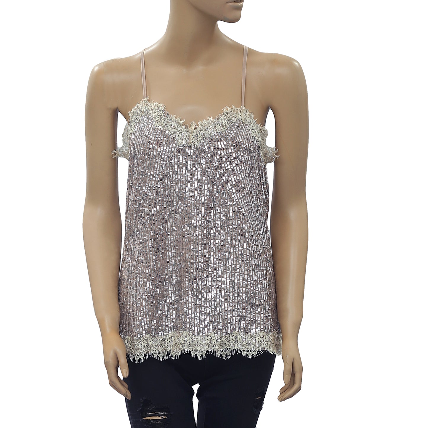 Semi Couture Sequin Embellished Blouse Tank Top