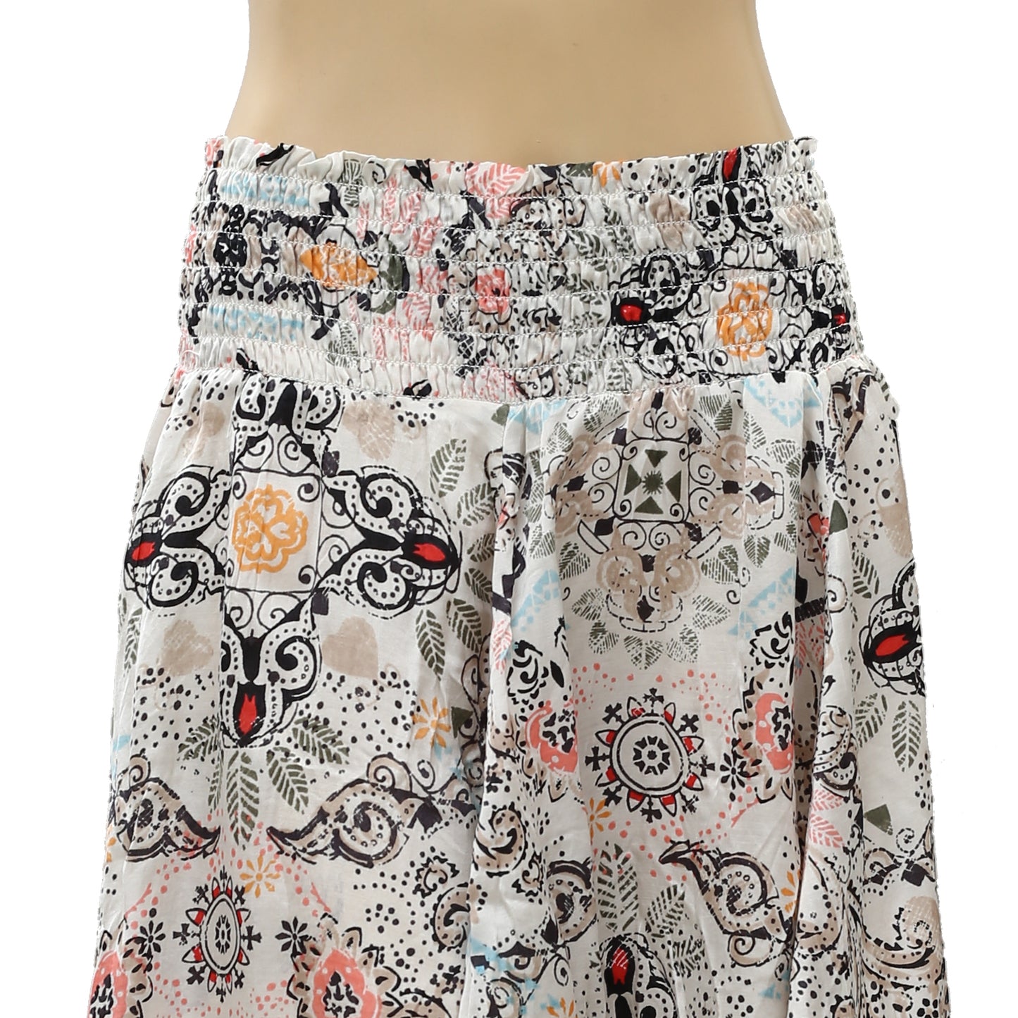 Odd Molly Anthropologie Floral Printed Smocked Mini Skirt