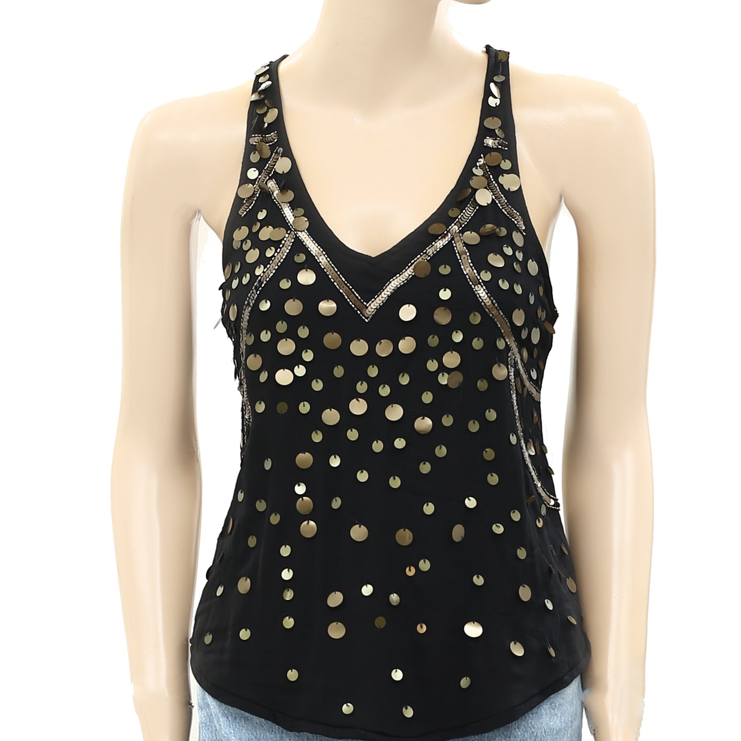 Ecote Urban Outfitters Sequin Embellished Tank Blouse Top XS