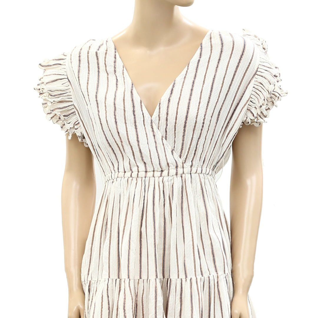 Ulla Johnson Metallic Striped Mini Tunic Dress