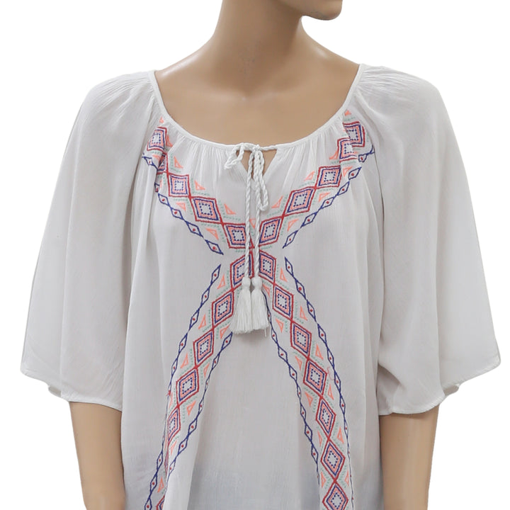 Anthropologie Embroidered Blouse Top