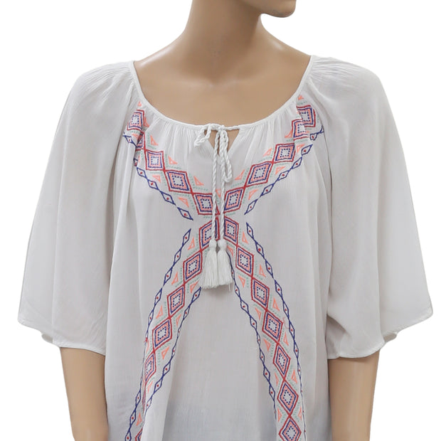 Anthropologie Embroidered Blouse Top M