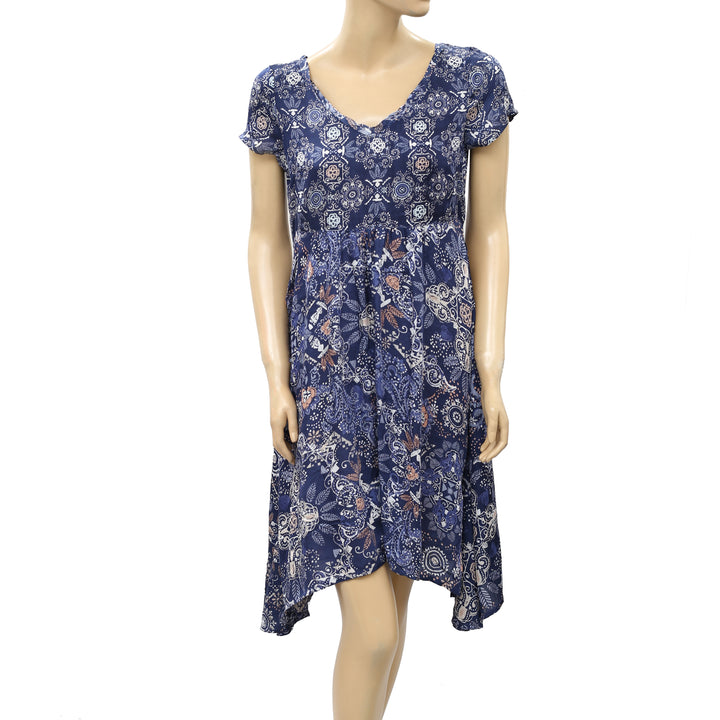 Odd Molly Anthropologie High & Low Floral Printed Cutout Mini Dress