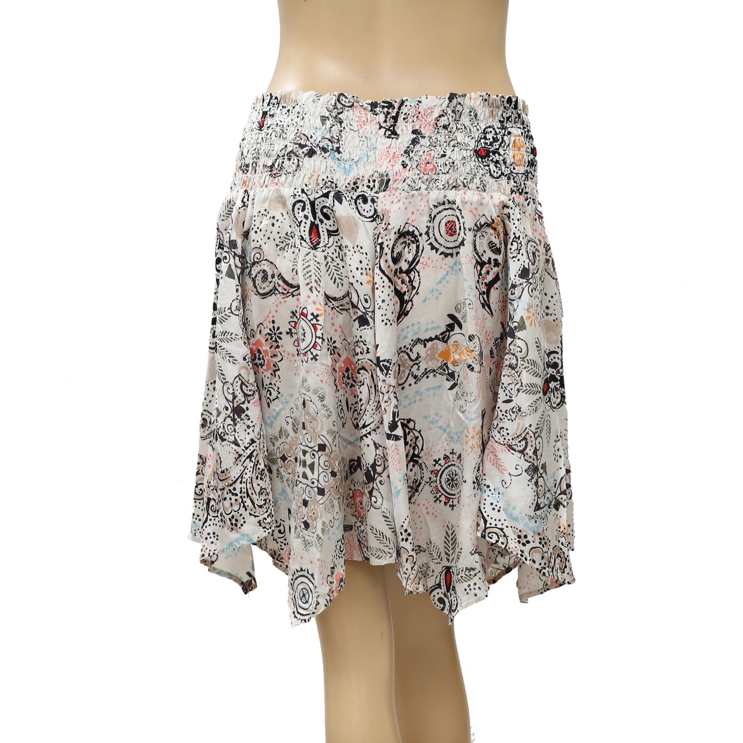 Odd Molly Anthropologie Floral Printed Smocked Mini Skirt