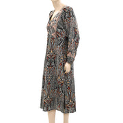 Odd Molly Anthropologie Floral Embroidered Printed Midi Dress