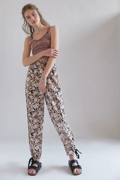 Urban Outfitters Paisley Tie-Cuff Tapered Pants