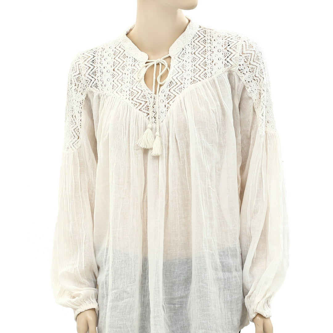 Denim & Supply Ralph Lauren Lace Yoke Tunic Top