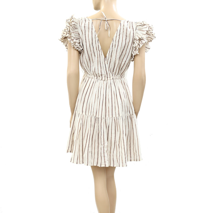 Ulla Johnson Metallic Striped Mini Tunic Dress