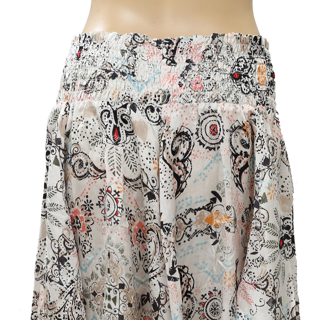 Odd Molly Anthropologie Floral Printed Smocked Mini Skirt