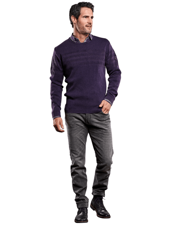 Engbers Men's Rundhals Lila Pullover Sweatshirt