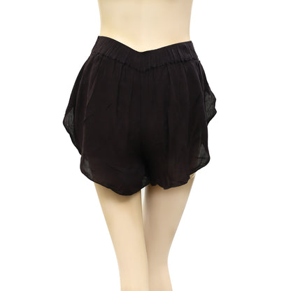 Ecote Urban Outfitters Evelyn Embroidered Yoke Shorts Black
