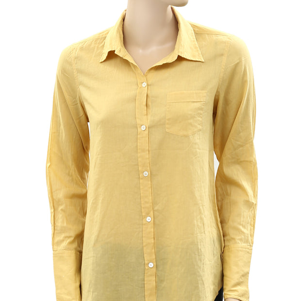 Nili Lotan Cotton Voile NL Buttondown Shirt Blouse Top