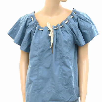 Ulla Johnson Solid Blue Blouse Top