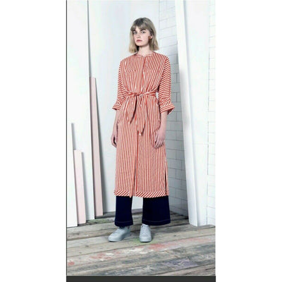 Noa Noa Fine Striped Stretch Buttondown Shirt Dress