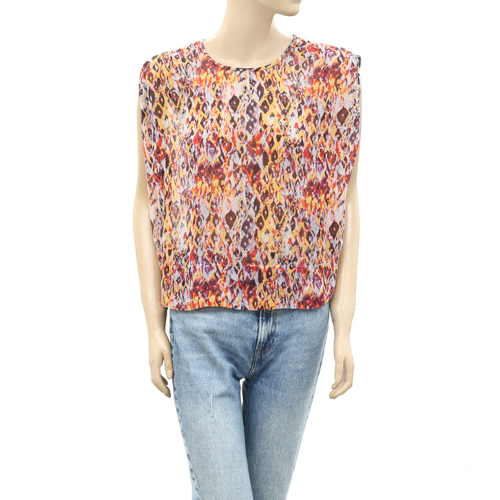 IRO Oroya Printed Cropped Blouse Top