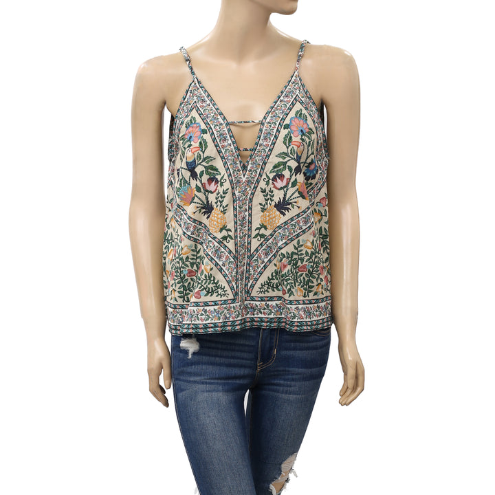 Farm Rio Anthropologie Romantic Nature Tank Blouse Top