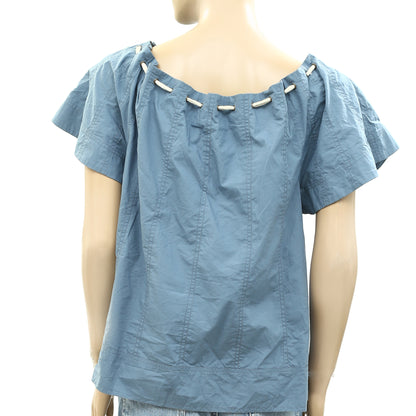 Ulla Johnson Solid Blue Blouse Top