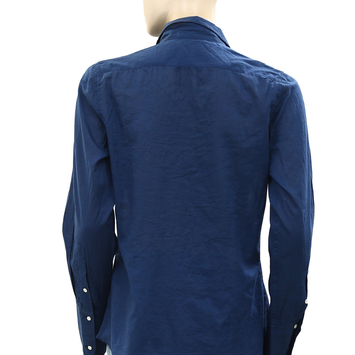 Nili Lotan Cotton Voile NL Buttondown Shirt Blouse Top