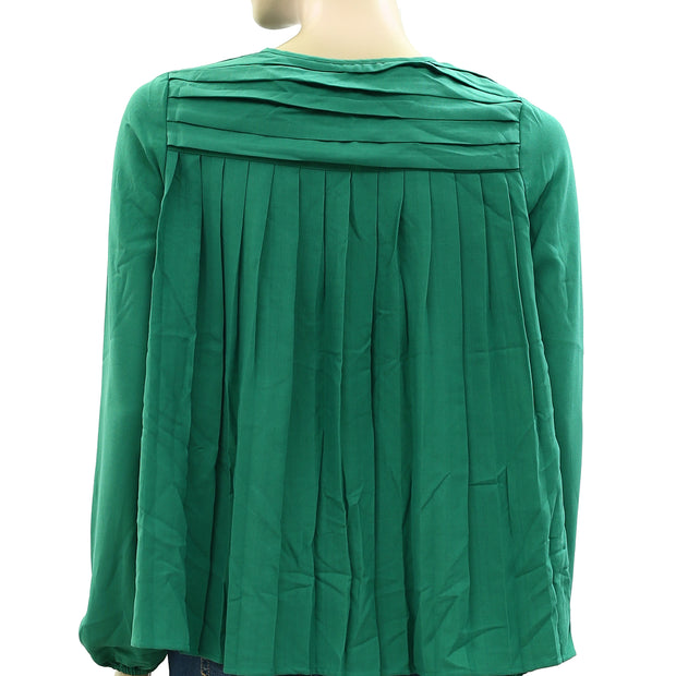 HappyXNature Kate Hudson Green Pleated Blouse Top