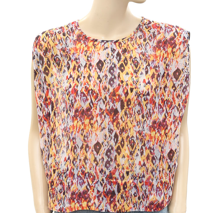 IRO Oroya Printed Cropped Blouse Top