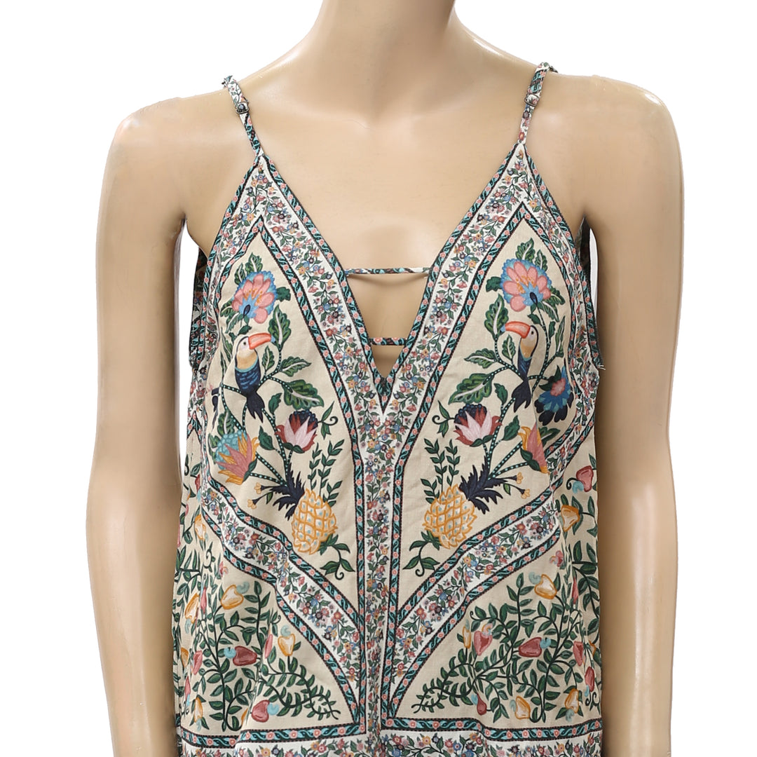 Farm Rio Anthropologie Romantic Nature Tank Blouse Top