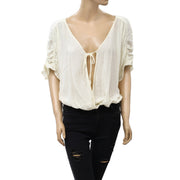 Intimately Free People Cleo Ruffled Ruched Bodysuit Top