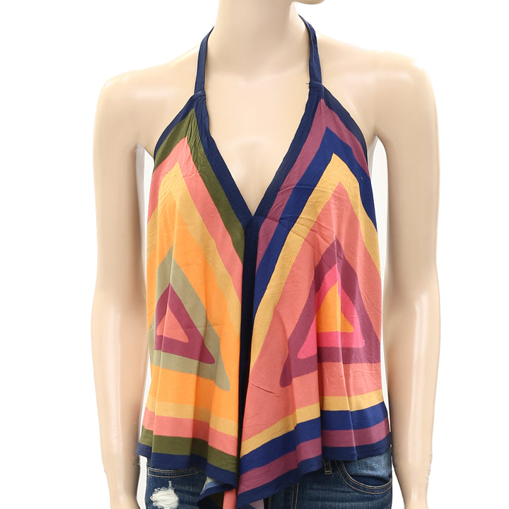 Farm Rio Anthropologie Printed Knot Tank Blouse Top