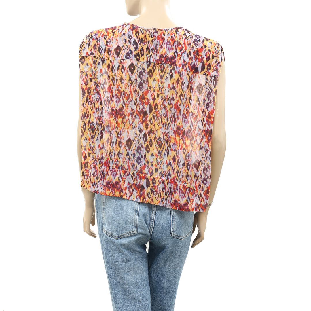 IRO Oroya Printed Cropped Blouse Top