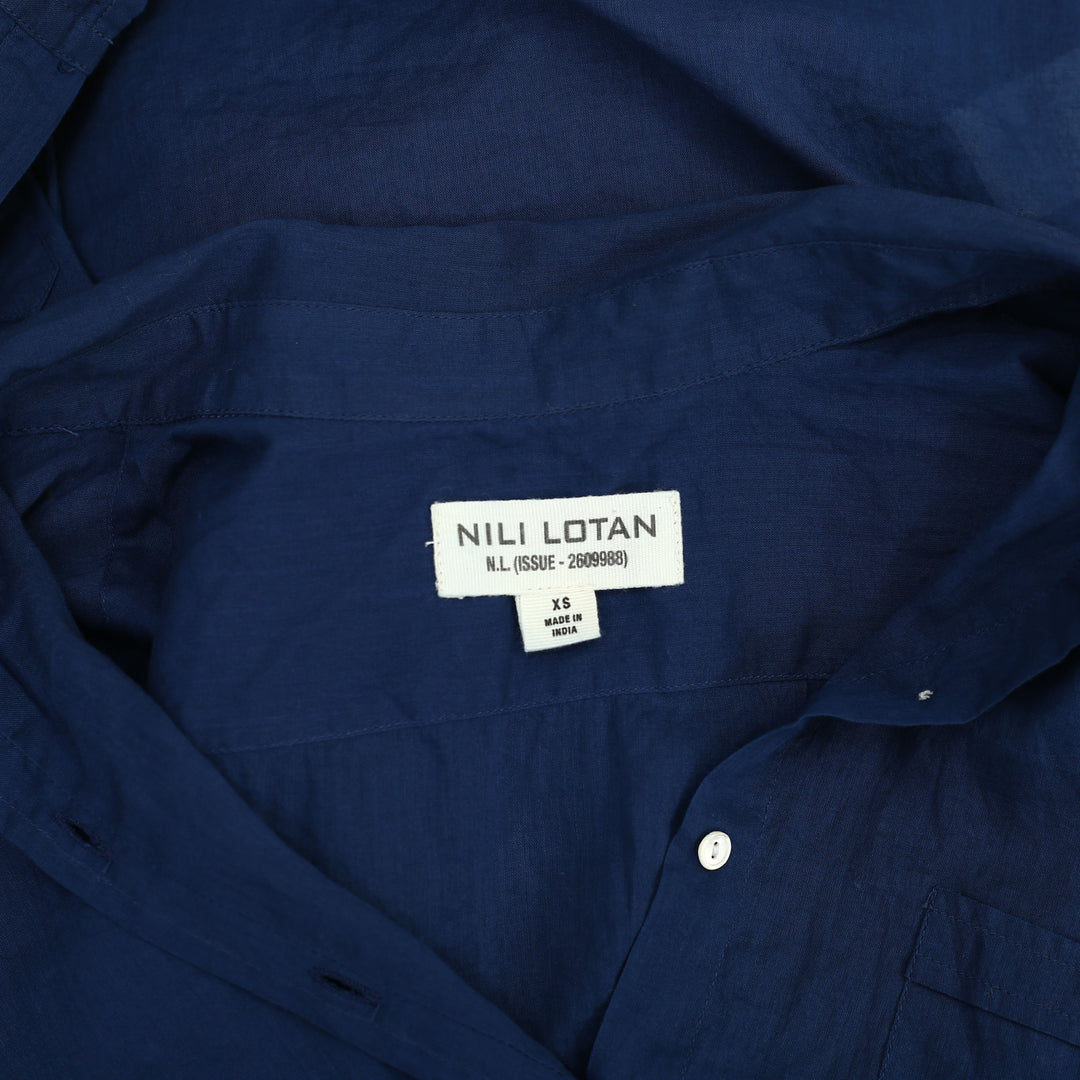 Nili Lotan Cotton Voile NL Buttondown Shirt Blouse Top