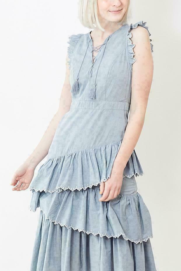 Ulla Johnson ROSALIND Tiered Midi Dress