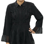 Uterque Embroidered Tunic Shirt Top