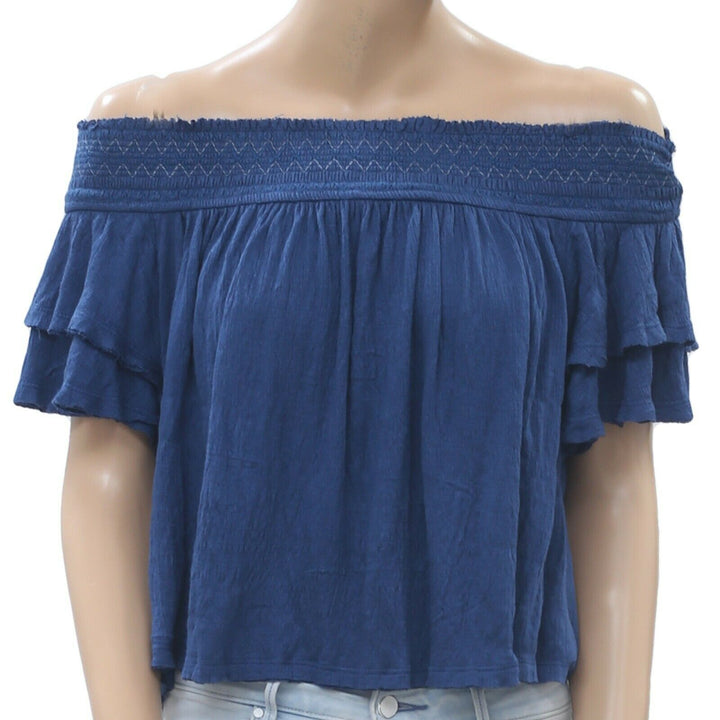 Free People Women's Santorini Blue Blouse Top